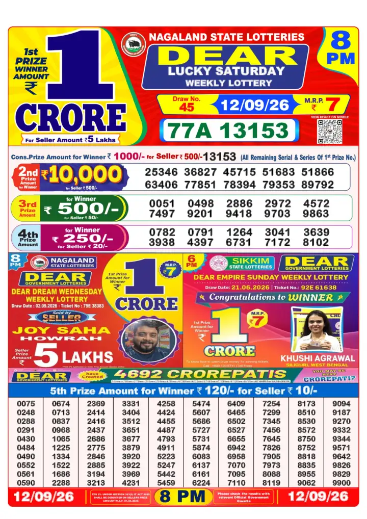 Selected latest लोटरी सम्बाद result image