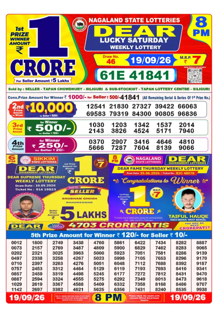 Selected latest लोटरी सम्बाद result image